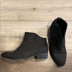 Black Textured Ankle Boots